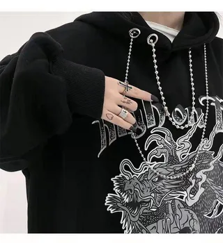 NiceMix hoodies femei haine dragon imprimare Tricouri Hip Hop de sex feminin Hanorac Streetwear Punk Diavolul Imprimare 2020 primăvară Vrac