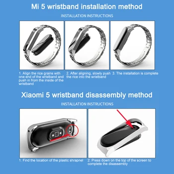 Pentru Xiaomi Mi Band 5 Înlocui Metal Inoxidabil Curea din Otel Pentru Mi Band 5 Brățară Bratari MiBand 5 NFC Smart Accesorii Curea