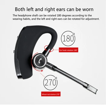 V8-urile de afaceri cască Bluetooth de ureche-cârlig AUTO fără fir stereo auto cu voce-activat de voce raport