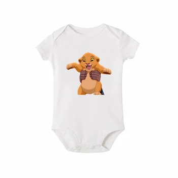 2020 Copil Nou-Născut Tripleți Copil Drăguț Desene Animate Simba Regele Leu Print Short Sleeve Romper Salopeta Haine Baieti Haine Fete