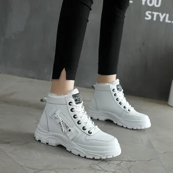 Adidasi Femei Plat Platforma Pantofi de Iarnă de Moda Casual Fund Gros Indesata Femei Alb Negru Adidasi femei pantofi 2020
