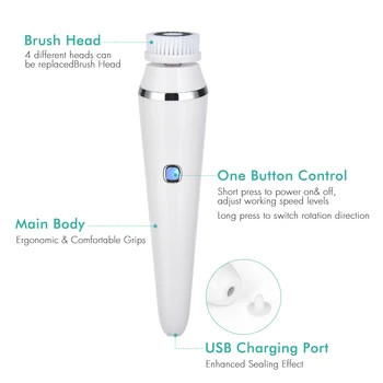 Electrica Sonic Faciale Fata Perie de Curățare USB Reîncărcabilă Portabil de Curățare a Pielii de Spălat Masaj Perie