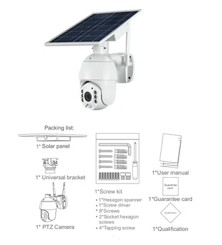 Panou Solar Wifi Camera PTZ 4X 1080P de Securitate în aer liber Wireless Monitor Impermeabil CCTV Acasă Inteligent de Supraveghere