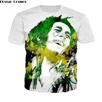Cele mai noi Tee Barbati Tricou 3D T-Shirt Tricou Bărbați ' s Cămașă de Fitness Bob Marley Imprimare Rock, Hip-Hop, Reggae Îmbrăcăminte