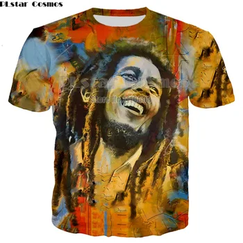 Cele mai noi Tee Barbati Tricou 3D T-Shirt Tricou Bărbați ' s Cămașă de Fitness Bob Marley Imprimare Rock, Hip-Hop, Reggae Îmbrăcăminte