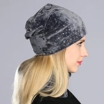 Geebro 2 BUC Femei Căciuli Pălărie și Eșarfă de Iarnă Casual Cald Catifea Gât Eșarfă Pentru Femei Doamnelor Poliester Beanie Hat GS082