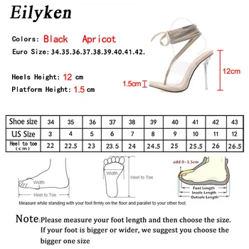 Eilyken Dantela, Sandale Femei Sexy Cristal Transparent Subțire Tocuri Pantofi De Moda Pinch Deget De La Picior Glezna Curea Doamnelor Pompe
