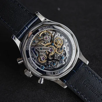 Sugess oficial desiger bărbați ceas mecanic pescăruș movment ST1908 moonphase cronograf ceasuri de epocă romană index ceas de mână