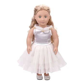 18 Inch American Doll Rochie Frumoasa de Seara Dantela Rochie Nou-născut Fusta Fete Jucarii pentru Copii Accesorii se Potrivesc 43 Cm Băiat Păpuși c130