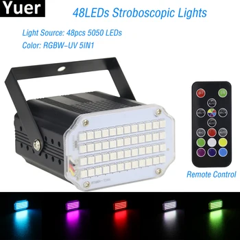2021 Calitativ Ridicat 48LEDs SMD 5050 Led Strobe Lumină Rotativă Voce Activat LED-uri Lumini de Scena Partid Festa Disco Stroboscop Bec