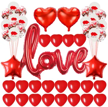 Ziua Îndrăgostiților Balon Set Scrisoare De Dragoste Inima Design Baloane Pentru Petrecere Decoratiuni Confetti, Baloane Nunta Îndrăgostiților Consumabile