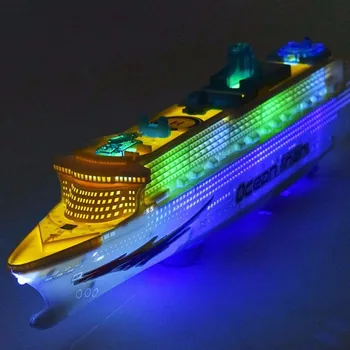 Copii de Colorat Ocean Liner Barcă Navă Electric Intermitent LED Lumina Jucărie de Sunet Diecasts & Vehicule de Jucărie jucarii copii barca Intermitent