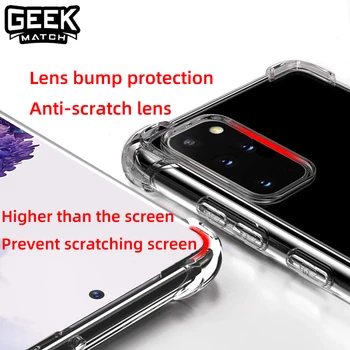Anti-knock caz pentru samsung s20 caz clar SAMSUNG S20 la șocuri capac transparent silicon moale înapoi Samsung S20 Ultra caz