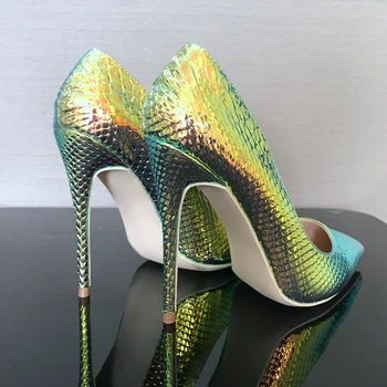 Snake Pantofi De Piele De Brevet Pentru Femeie Dimensiune Mare Petrecere De Nunta Pompe De Platforma Femei Doamnelor Tocuri Inalte Cu Toc Înalt Pantofi Pompa De Pantofi