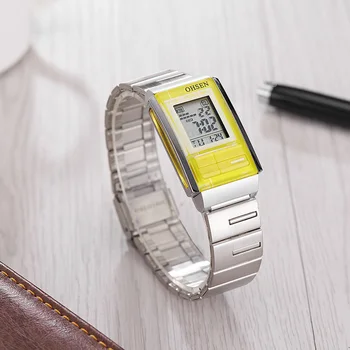 OHSEN Femei LCD Digital Ceas de mana rezistent la apa 50M de Alarmă Cronometru Galben de Moda Casual Sport Doamnelor Cadou Ceasuri relojes mujer