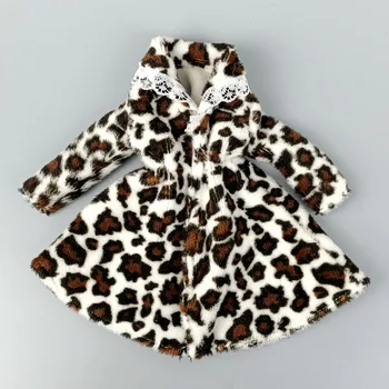 Leopard de Iarnă Haină de Blană Cald pentru Papusa Barbie Costume de Haine pentru 1/6 BJD Papusi Accesorii Palton Geaca de Jucarii Pentru Copii DIY