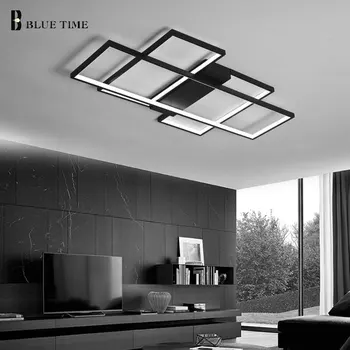Populare Moderne, Conduse de Plafon Lumina Pentru camera de zi Dormitor luminarias Suprafață Montat Led Candelabru lampă de plafon din Aluminiu Negru