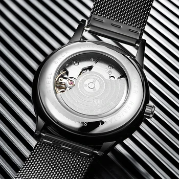 TEVISE Brand de Lux Automatic Mecanic Barbati Ceas de Apă-Dovada de Plasă din Oțel Inoxidabil Trupa de Auto-Lichidare Om Casual Ceas de mână