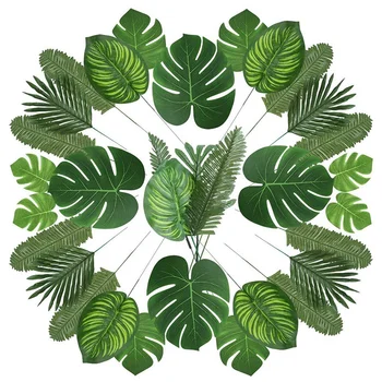 6 Tipuri de Artificiale Frunze de Palmier Partidul Decor Jungle Frunze Tropicale Frunze Decor Plajă Ziua