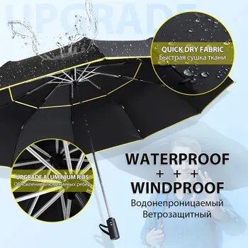 120CM Complet Automată Umbrelă de Ploaie Femei Dublu Mare 3Folding Rezistente la Vânt Umbrelă Mare de Bărbați de Înaltă Calitate Masina de Afaceri Umbrel