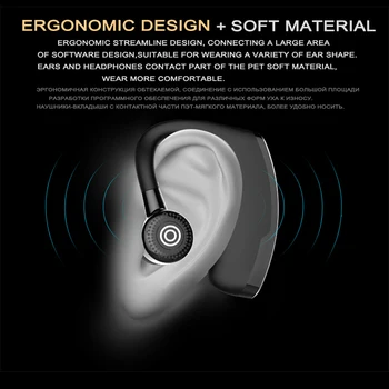V9 Handsfree Afaceri Wireless Bluetooth Headset, Cu Microfon, Control Vocal Sport Căști Pentru Drive Conectează-Te Cu 2 Telefoane