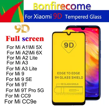 50Pcs Pentru Mi CC9 Mi CC9e A3 Lite SE 9D Acoperire Completă Tempered Glass Pentru Xiaomi Mi 9T Pro A1 A2 Protector de Ecran Pentru Xiaomi Mi 9 MI9