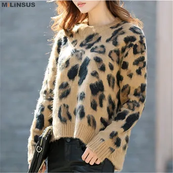 Oneimirry Toamna Iarna Leopard Femei Pulovere Maneca Lunga Casual Ține De Cald Moda Pulovere Femei Îmbrăcăminte 2020 Marimea S M L