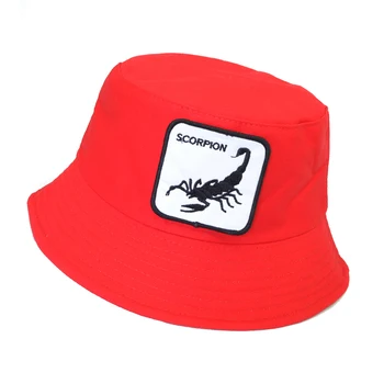 Moda Scorpion Brodate găleată pălărie Femei Barbati Vara Animale harajuku Sapca Unisex pescar pălărie Os