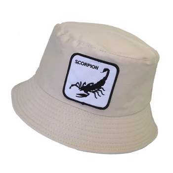 Moda Scorpion Brodate găleată pălărie Femei Barbati Vara Animale harajuku Sapca Unisex pescar pălărie Os