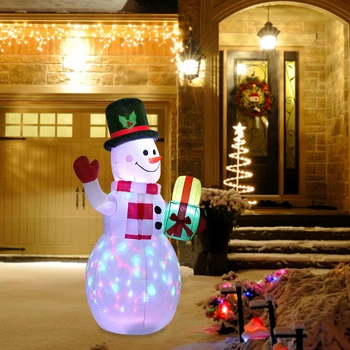 LED Luminat om de Zapada Gonflabil Pompa de Aer Lampă de Noapte Decor de Crăciun, un Moș Crăciun Gigant cu Carja Xmas elemente de Recuzită, Decor