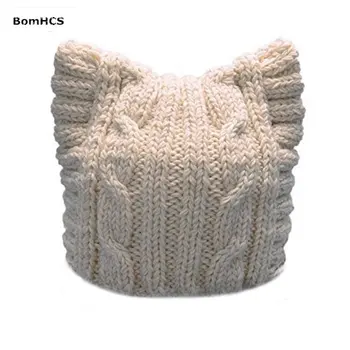 BomHCS Manual Tricot Pussycat Pălărie Femeilor Martie Parada Cap Urechi de Pisică Beanie