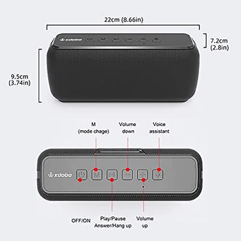 VACCINURI X8 60W Portabil Bluetooth Boxe cu Subwoofer Wireless, rezistent la apa Ipx5 15H Timp de Joc Asistent Voce Extra Bass