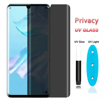 UV Lichid Plin de Lipici Anti Spy Peeping de Confidențialitate Ecran Protector Pentru Huawei P30 P40 Pereche 20 Nova 7 Onoarea 30 Pro Plus Sticla