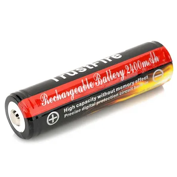 2 BUC/ lot acumulator TrustFire Protejat 18650 3.7 V Adevărat 2400mAh Baterii cu Litiu Reîncărcabilă 18650 Baterie
