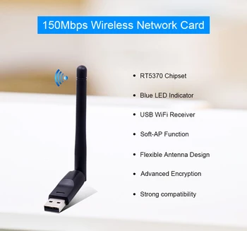 CHIPAL 10BUC RT5370 placa de Retea Wireless Externe USB 2.0 Adaptor Wifi 150M Antena PC Receptor wifi 802.11 b/n/g, Lan Ethernet