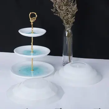 1 Set Cristal Rășină Epoxidică Mucegai Rotundă cu Trei straturi 3D Tava de Fructe de Turnare Mucegai Silicon Meserii DIY Ornamente fabricarea de Unelte