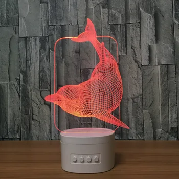 Delfin 3d vision stereo lampa de cifrele de acțiune bluetooth speaker mai bun cadou veioza personaje de desene animate creative mai bune cadouri Y98