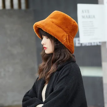 Palarie pentru Femei Toamna și Iarna de Pluș Bazinul Pălărie coreeană de Moda Casual Gros de Blană Pălărie Cald fată pălărie