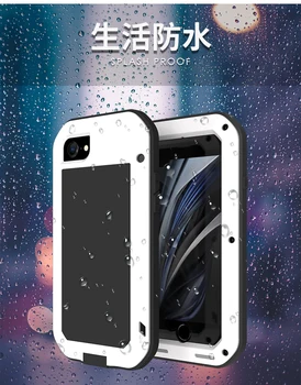 Dragoste originală Mei Puternic de Caz Pentru iPhone SE 2020/iPhone 8/7 rezistent la apa rezistent la Socuri Aluminiu Capac Caz cu acces gratuit la Sticla