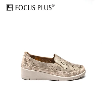 Focusplus Primăvara Și Toamna Gol Metal Vânt Pană Mocasini din Piele de Moda Casual Pantofi pentru Femei Pantofi D108