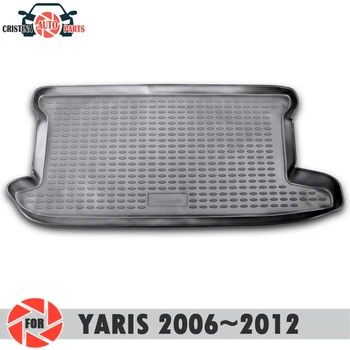 Portbagaj covoraș pentru Toyota Yaris II 2006~2012 Hatchback cu portbagaj podea covoare non alunecare poliuretan pământ de protecție portbagaj auto styling