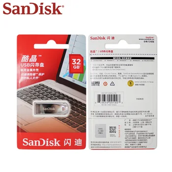 Original SanDisk CZ71 Pendrive USB 2.0 USB Flash Drive 64GB 32GB 16GB Pen Drive Metal Unitate Flash de Înaltă Calitate de Dispozitiv de Stocare