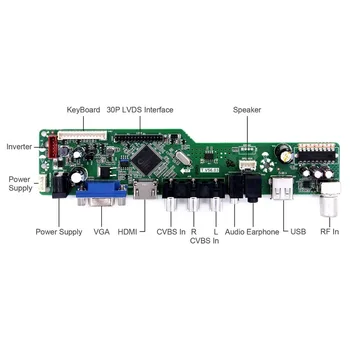 Controler de Bord Kit pentru LP141WX3-TLB1 LP141WX3-TLB2 TV+HDMI+VGA+AV+USB, LCD, ecran LED Driver de Placa