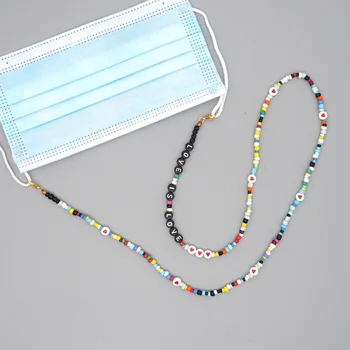 Boho Margele Lanț Pentru Masca Femei Ochelari De Gât Lanțuri Goth Scrisoare Cravată Margele Colorate Moda Collares 2020 Coliere Bijuterii