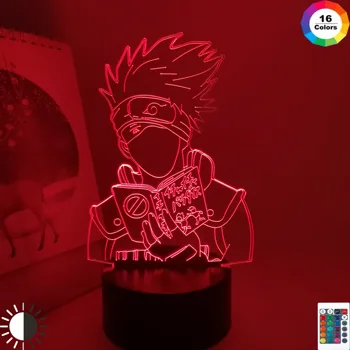 Naruto Lampa Led 3d Anime Lumina de Noapte Japoneză Kakashi Hatake Icha Icha Paradaisu Figura Veioza pentru Dormitor Copil Decor Birou